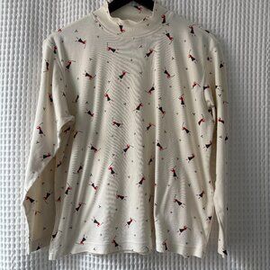 Liz Claiborne LizGolf WPGA-inspired cream cotton mockneck top women's size med